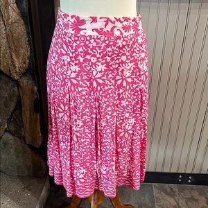 Nomadic Traders Pink and White A-Line Resort Skirt